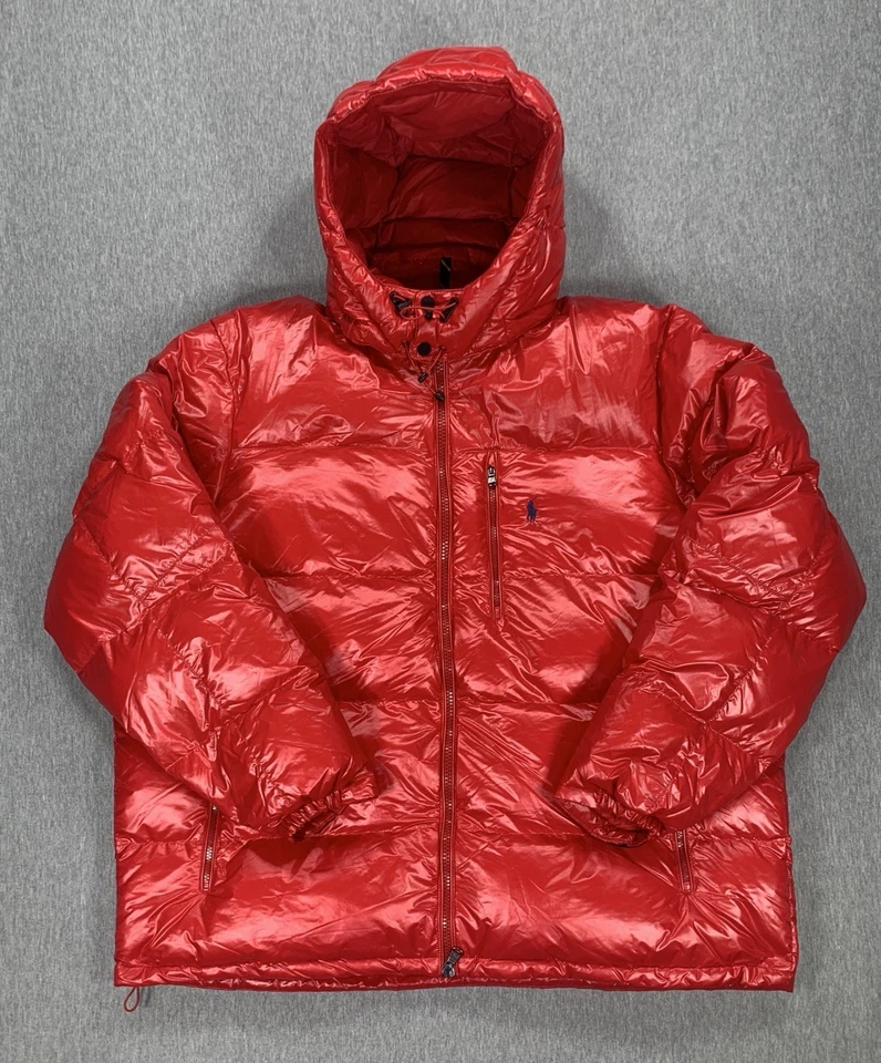 Polo Ralph Lauren Big & Tall Full Zip Hooded Down Puffer Red Jacket Men's 3XLT - Image 1 of 4