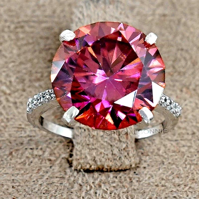 РЕДКОЕ сертифицированное кольцо с одним розовым бриллиантом 8 карат бесплатная доставка и тарифы. - Изображение 1 из 4