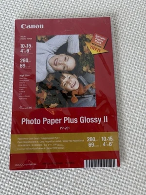 CANON 4x6 inch PHOTO PAPER Plus Glossy II Sample Pack 10 sheets New in Package - Image 1 of 2