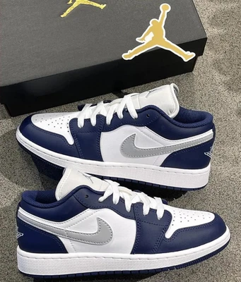 Jordan 1 Zapatillas bajas "Blanco/Azul" para hombre retro-AJ1 estilo bajo OG Foto 1 de 4