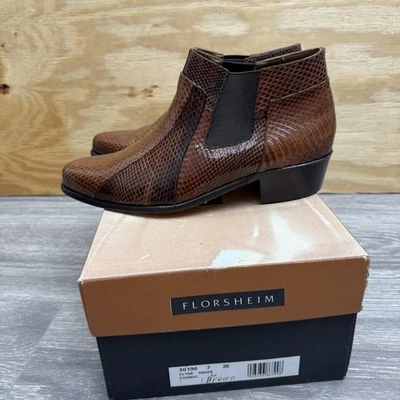 Botas al tobillo Florsheim Clyde 30196 marrón coñac piel de serpiente para hombre talla 7 EEE Foto 1 de 4