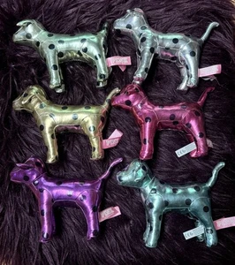 Victoria's Secret PINK Plüschhunde Stofftier 6er Set Metallic Tupfen - Bild 1 von 1