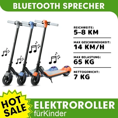 MANKEEL Elektroroller Kinder E-Roller LED Elektro Scooter von 6-12 Jahren Kinderroller