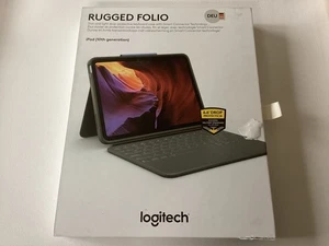 Logitech Rugged Folio Tastatur-Case für iPad (10. Generation) in Grau QWERTZ - Bild 1 von 7