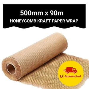 Honeycomb Kraft Paper Wrap Protective Packaging 500mm x 90m Stretched Express - Picture 1 of 1