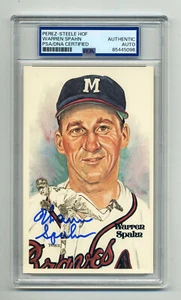 WARREN SPAHN AUTOGRAPHED PEREZ STEELE POST CARD PSA/DNA Authenticated - Picture 1 of 1