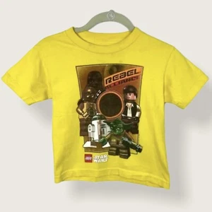 Lego Star Wars Kids T-Shirt Yellow Short Sleeves Size 6 Rebel Alliance Cotton - Picture 1 of 6