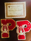 Vtg 1945 High School Varsity Letter For Band Certificate Point Pleasant Beach NJ