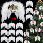 Pendentifs blancs ailes d'ange de Noël plumes suspendues vierges pour décorations d'arbres de Noël