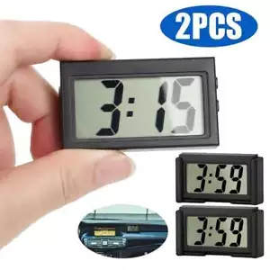 2x Mini Digital LCD Table Auto Car Dashboard Desk Date Time Calendar Small Clock - Picture 1 of 12