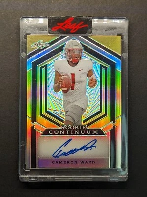 CAMERON WARD Rookie Auto 2023 Leaf Rookie Continuum Gold Prizm SP /107 RC - Image 1 of 4