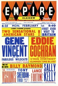 Eddie Cochran Reproduction 4" x 6" Mini Concert Poster Free Top Loader - Picture 1 of 2