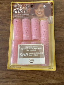 Vintage Goody 8 Large 7/8" Pink Hair Rollers Curlers Self Holding Sealed 1977 - Picture 1 of 13