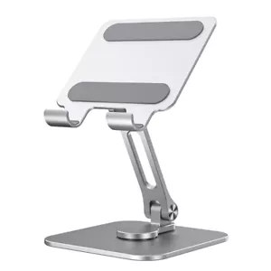 Metal Tablet Phone Stand 360° Rotating Foldable Desk Holder For iPad Pro iPhone - Picture 1 of 14