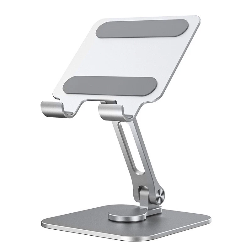 Metal Tablet Phone Stand 360° Rotating Foldable Desk Holder For iPad Pro iPhone - Image 1 of 4