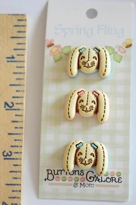 Bunny Rabbits / Buttons Galore Spring Fling Shank Buttons / Easter Bunny - Image 1 of 3