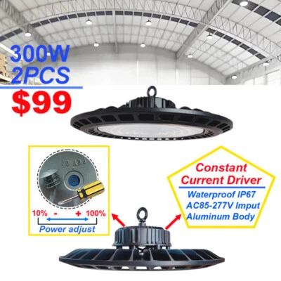 2/8 Pack 300W UFO Led High Bay Light Commercial Warehouse Industrial Shop Light - Image 1 of 4