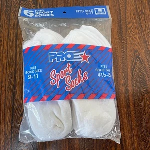 Vintage Prostar 6 Paar Sportsocken. Baumwolle Naturmischung. Sockengröße 9-11. - Bild 1 von 3