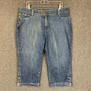 Lee Jeans 18 Mujer Capri Tiro Alto Azul Denim Elástico 38x18 Justo Debajo de la Cintura - Imagen 1 de 12