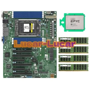 AMD EPYC 7502 CPU 32 Cores + Supermicro H12SSL-i Motherboard +4x 32GB 2666V RAM - Afbeelding 1 van 3