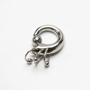 Surgical Steel Spring Loaded Captive Bead Earring BCR Nose Septum Ring Gauge - Picture 1 of 17