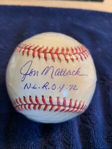 Jon Matlack NL ROY 72 Autographed ONL Baseball w/COA Thrill of Victory Vintage