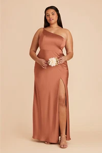 Birdy Grey Kensie Matte Satin Terracott Dress Size Large - Picture 1 of 5