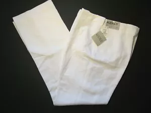 KASPER Pant Women 8 Classic White Linen Blend Lined Side Zip Resort NWT $79.00 - Picture 1 of 7