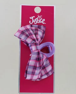 New.  Justice Hair Clip - Purple Claw Clip with Pink & Purple Fabric Bow - Picture 1 of 5