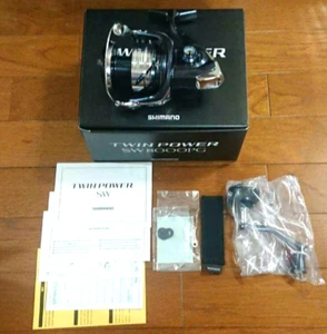 SHIMANP 21 TWIN POWER SW 8000PG Spinning Reel Salt Game Express Delivery - Picture 1 of 13