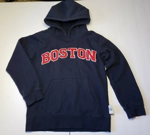 Grey Whale Outfitters Navy Blue Boston Hooded Pullover Sweatshirt Boys S (8) - Picture 1 of 6