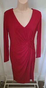 Red Rouched Front Pencil Dress Size 10