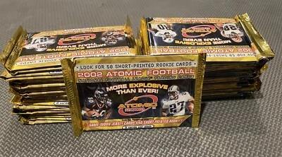 (1) Pack 2002 Pacific ATOMIC Football Unopened 45 Avail. Tom Brady Inserts ? M10 - Image 1 of 3