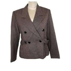 Vintage Deadstock Peruvian Connection Norfolk Wool Alpaca Blazer Career Sz 14 - Picture 1 of 6