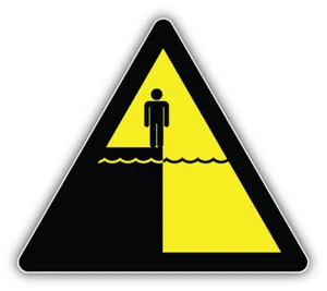 Tiefwasser Warnschild Auto Autoaufkleber Aufkleber - ''GRÖSSEN'' - Bild 1 von 1
