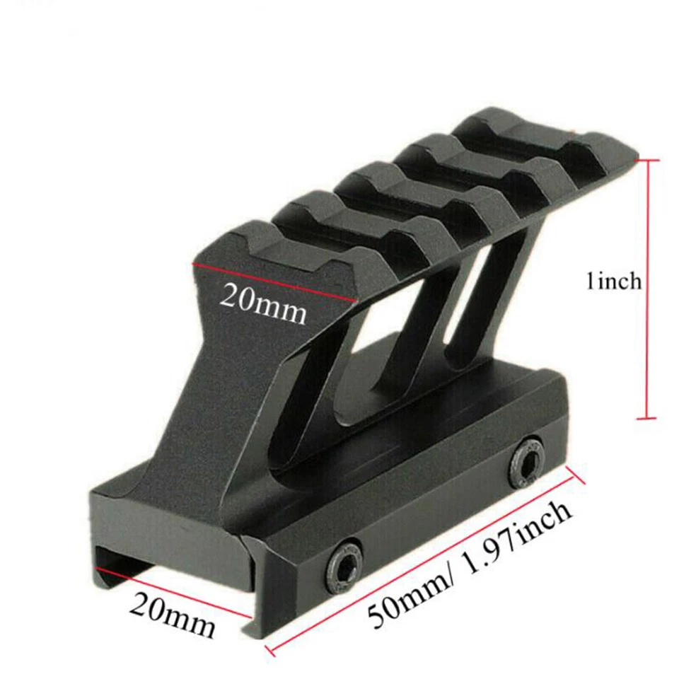Tactical Scope Riser Mount Heightening Bracket For T2 Red Dot Sight Adapter 20mm - Image 1 of 4