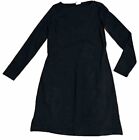 Duluth Trading Co. Black Stretch Cotton Blend Midi Sheath Dress Size Small
