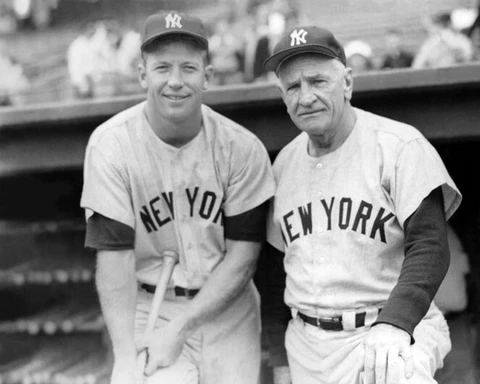 New York Yankees MICKEY MANTLE and CASEY STENGEL 8x10 Photo Poster Print Poster Cover