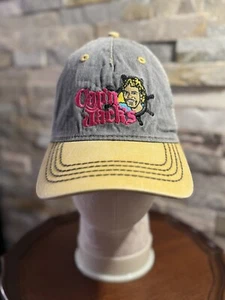 Unisex Cap’N Jacks Truckers SnapBack Cap Hat Yellow/Grey Embroidered Pink Logo - Picture 1 of 9