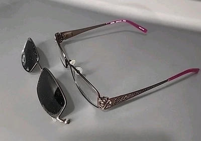 Revolution REV650 Rose Pink Eyeglass Frame w/ Magnetic Polarized Clip 55/17/140 - Image 1 of 4