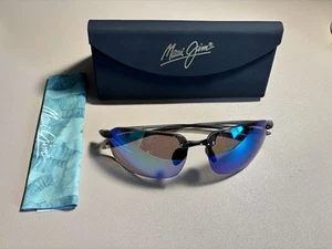 NUEVO Gafas de sol Maui Jim HOOKIPA XL gris mate polarizadas lentes verdes Maui GM456-14 - Imagen 1 de 8