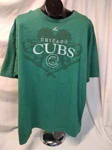 MLB Chicago Cubs 2XL Majestic Brand Green Shamrock on Back 2 Sided Shirt Irish - Bild 1 von 5