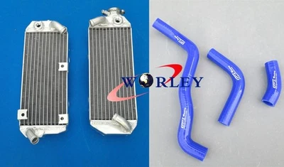 Aluminum radiator & hose Suzuki DRZ400S DRZ400SM 2000-2011 01 02 03 04 05 (BLUE) - Image 1 of 4