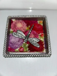Mariposa Beaded Box with Dragon Fly, Napkin Box - Picture 1 of 6