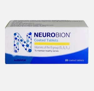 5x Neurobion Vitamin B1 B6 B12 - Nervenlinderung, Taubheitsgefühl & Kribbeln 5x 20 Tabletten - Bild 1 von 2