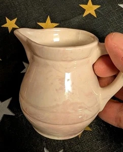 Vintage White & Pink  Ceramic Mini Creamer ~ Mini Pitcher Free Shipping -MS - Picture 1 of 3