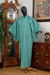 DEAR VANILLA JAPANESE KIMONO MEN'S ROBE GOWN AUTHENTIC JAPAN VINTAGE SAMURAI - Picture 1 of 7