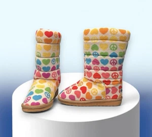 Melissa & Doug Bee Posh Hope Peace Hearts Multi Colored Boots 1.5-3.5 Medium - Picture 1 of 9