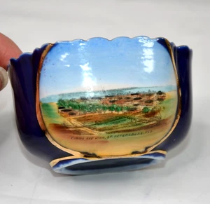St Petersburg Florida Handpainted Souvenir Dish Porcelain Made In Germany Cobalt - Picture 1 of 4
