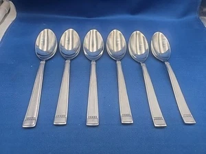 Lot of 6 Wallace/Towle LEAH FROST Stainless Teaspoons 6 1/2" - Picture 1 of 5